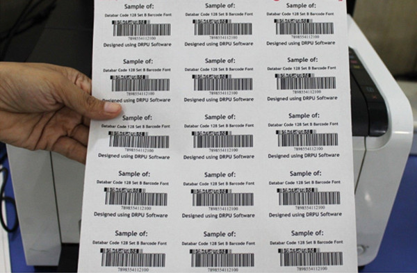 Barcode label printing through Retailcore software
