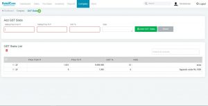 Add GST slabs in retailcore software