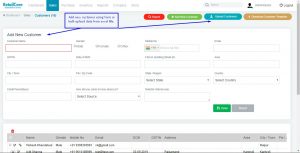 Add new customer view in retailcore software