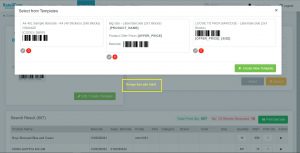 Barcode label designer in retailcore software