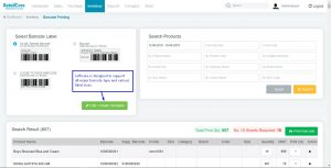 Barcode management system through retailcore software