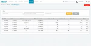Credit note report in retailcore software