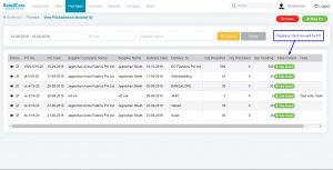 Purchase order view software screen from retailcore software