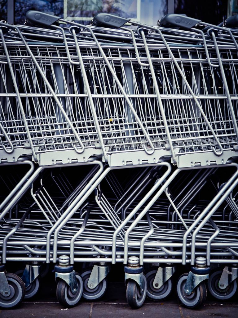 shopping cart in retail shop