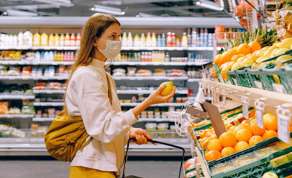 Retail grocery shopping in the time of coronovirus pandemic. Shop alone and don't bring the whole family.