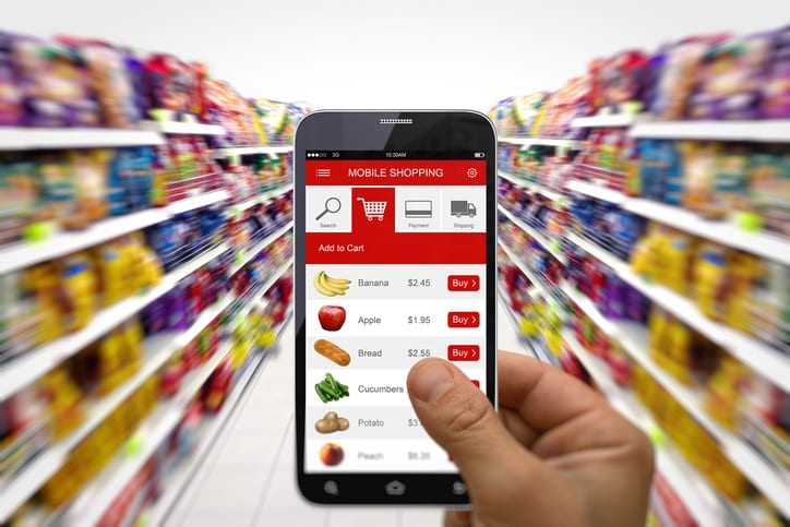 Grocery shopping from mobile phone app