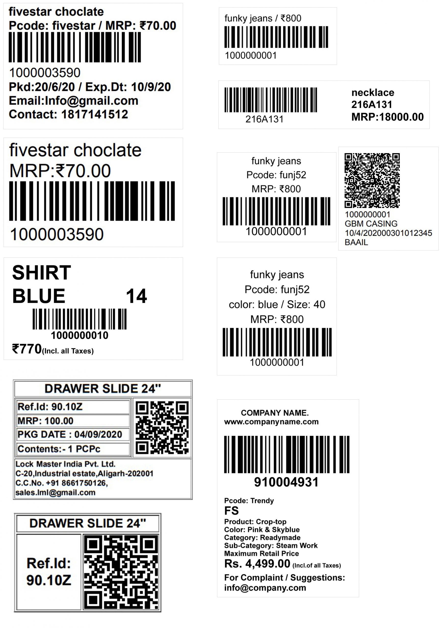 QR Code Label Template