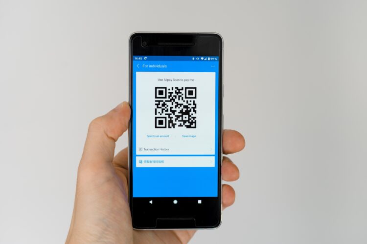 QR Code shown in Mobile phone by user
