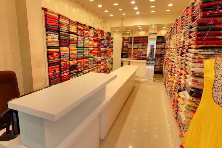 Retail store interior of clothing for women