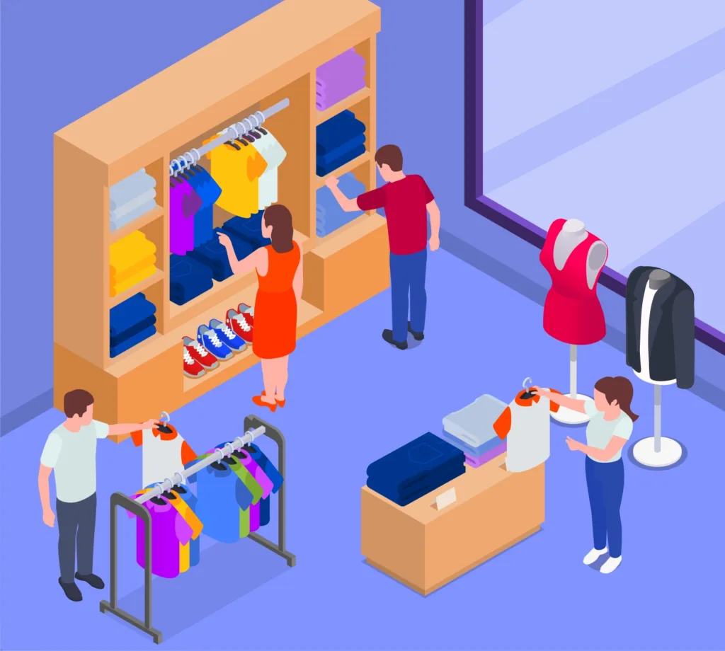 Retail fashion store infographic