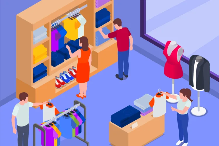 Retail fashion store infographic