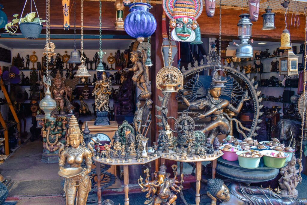Religious items and gifting retail store front in India